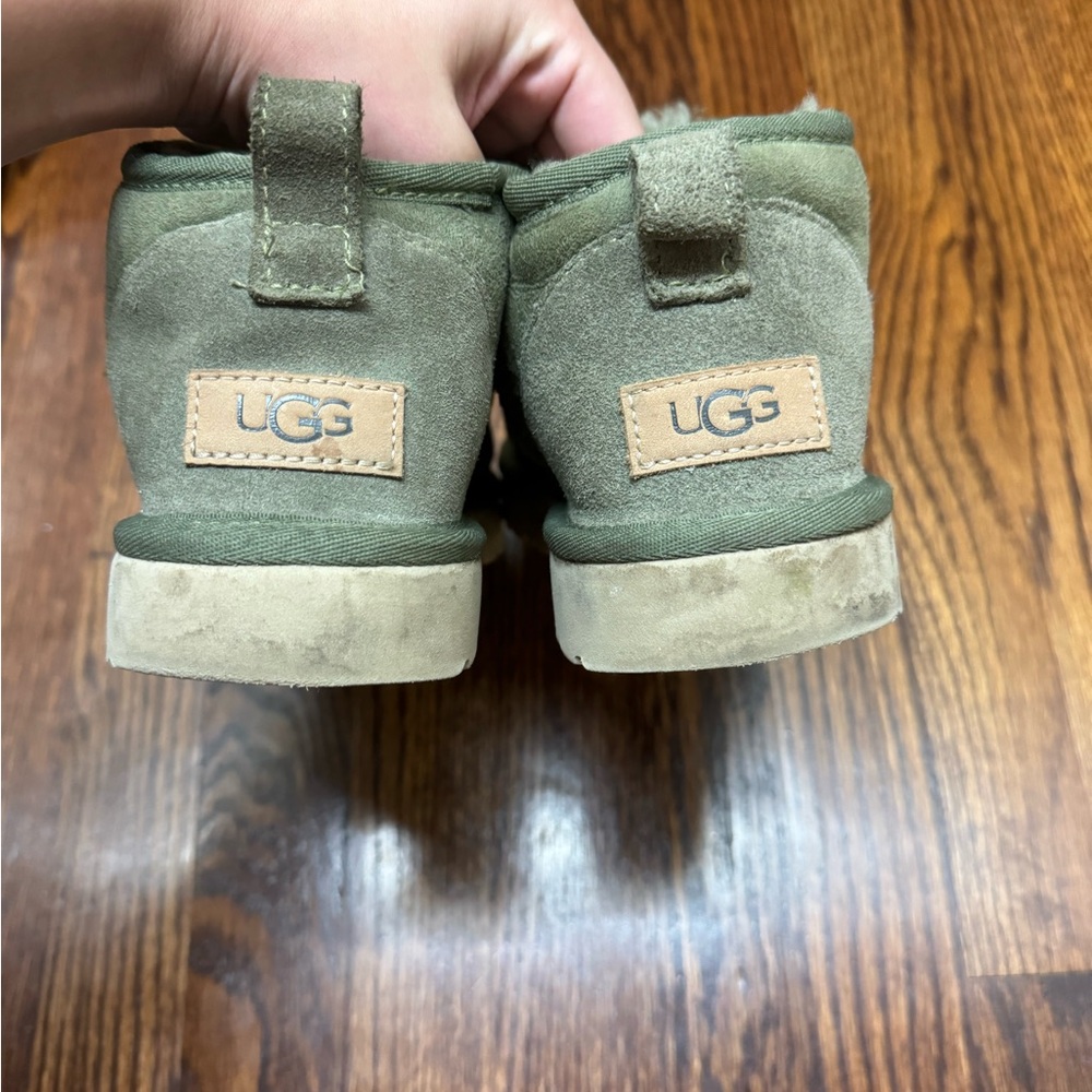 Olive green mini Uggs